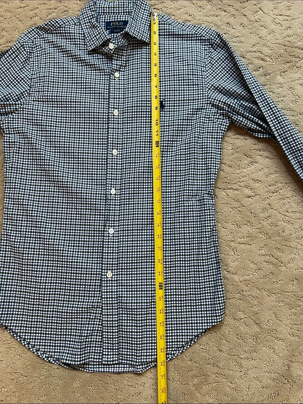 Polo by Ralph Lauren Slim Fit Gingham Button‑Down Shirt Dress Classic Casual